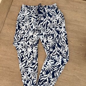 Lilly Pulitzer Navy and White Patterned Pants